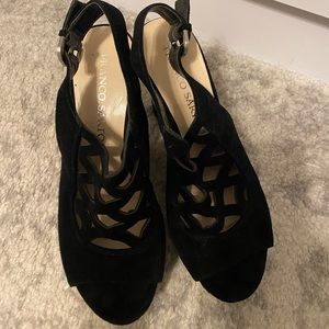 Franco Sarto ‘Sasha’ black platform wedges